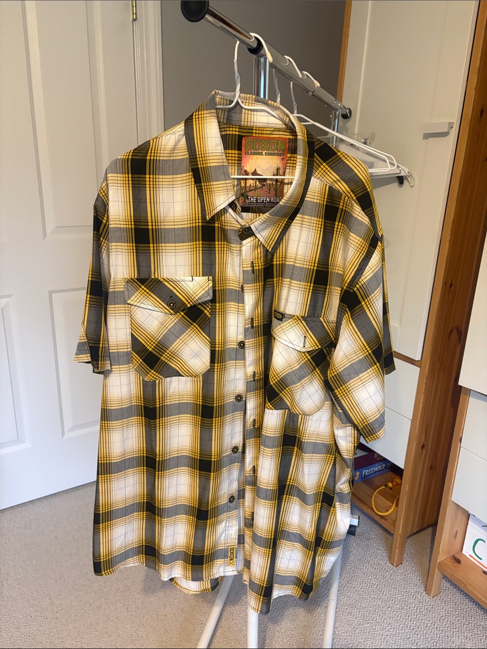 Men's Dixxon Short-Sleeve Plaid Button-Up Shirt - Yellow/Black